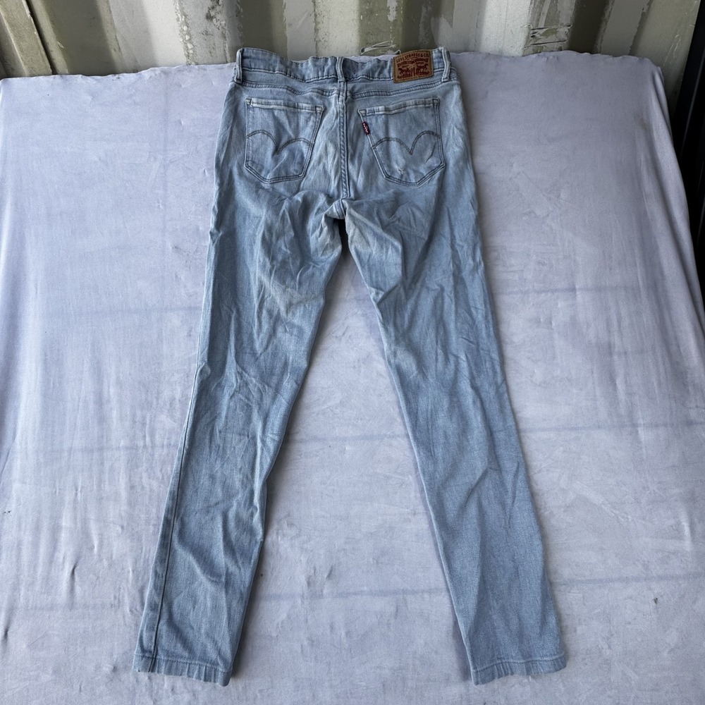 Levi's 711 Skinny Jeans Womens 27 Blue Denim Distressed Workwear Regular Fit